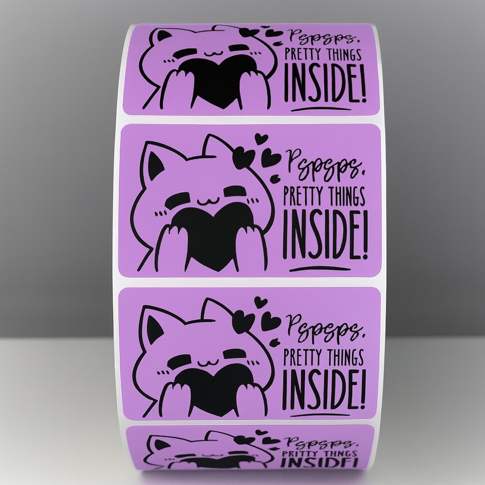 Pspsps Pretty Things Inside Stickers – Cute Cat Labels for Packaging and Orders - Picture 4 of 11
